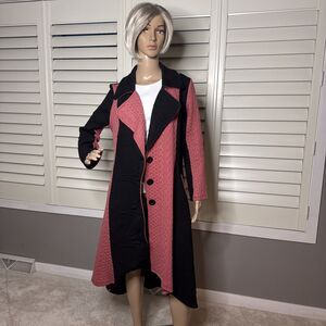 Violet Ruby Small Jacket Fits 10/12 Black Pink Longline Pockets Coatigan Buttons